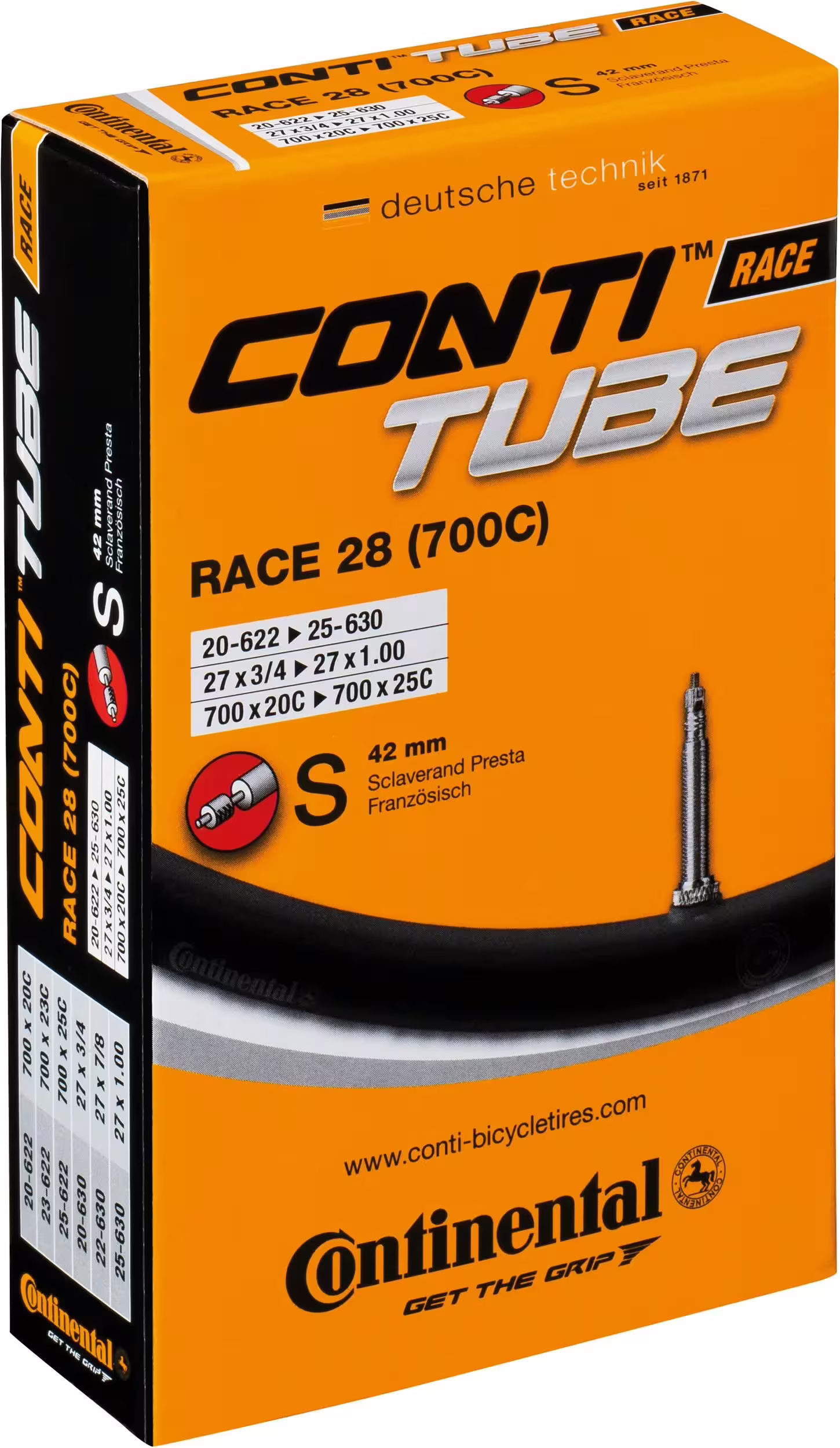 Continental Race 28 Fahrradschlauch – 28" 700x20-25C SV 42 mm (20/25-622/630)