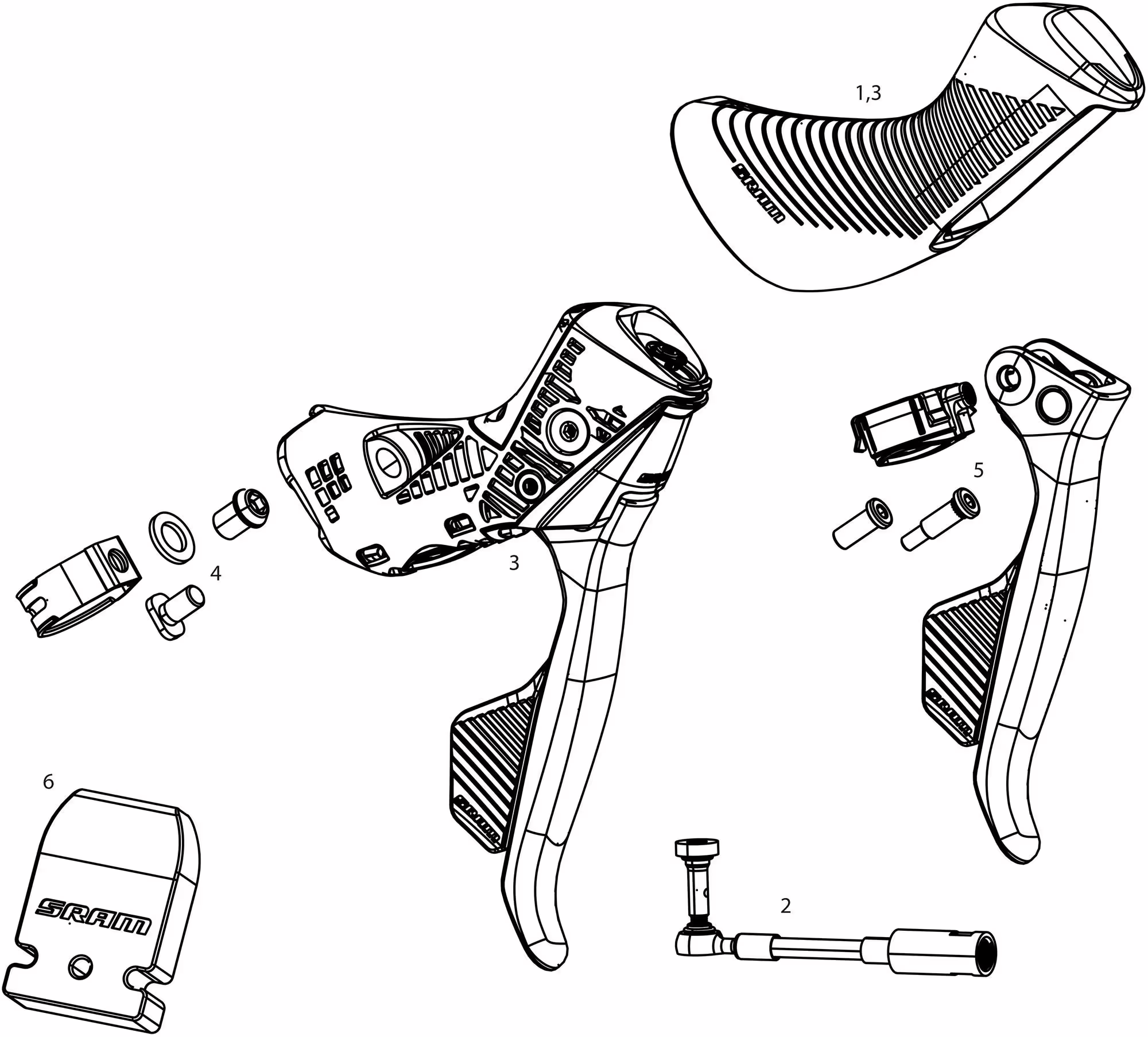 SRAM Apex Schalt-Bremshebel mit hydr. Scheibenbremse vorn links,Flat Mount – Bild 9